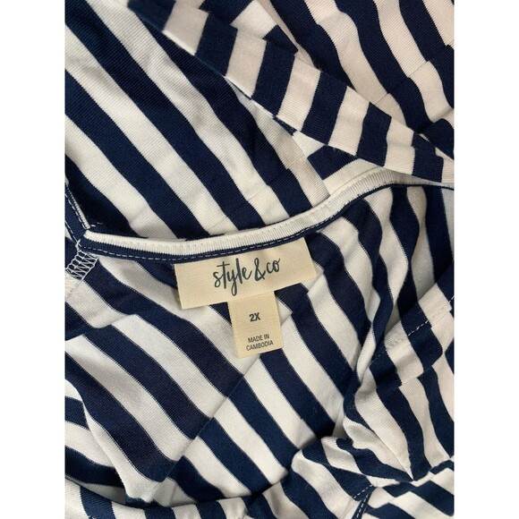 Style & Co. Women's Sleeveless Stripe Swing Dress 2XL Stripe Blue - Picture 11 of 12